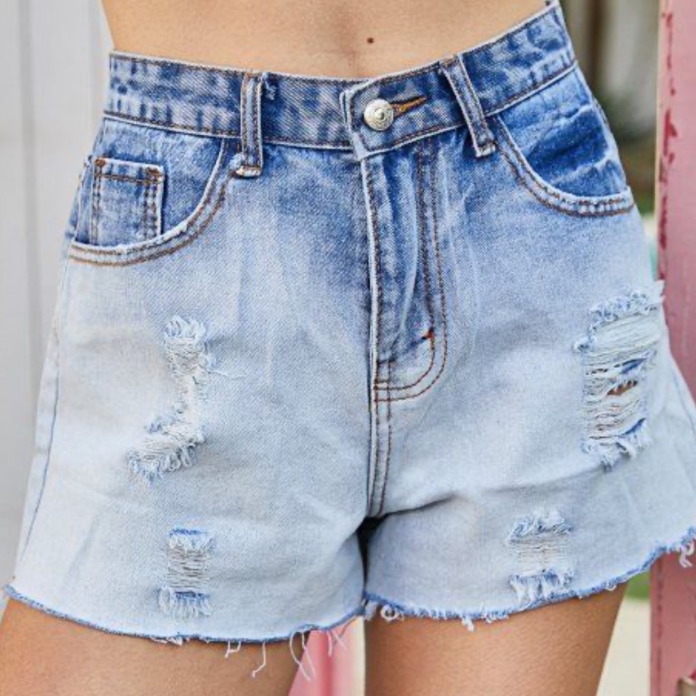 White-Wash Jean Shorts